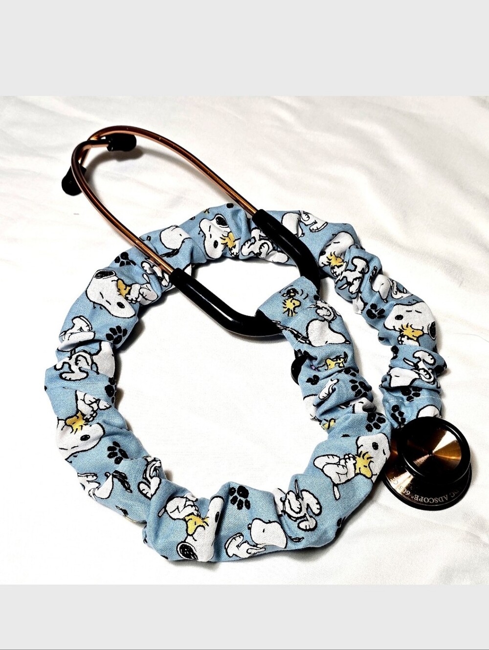 Handmade Blue Green / Teal Snoopy Dog Peanuts Cotton Cute Fun  Stethoscope Cover